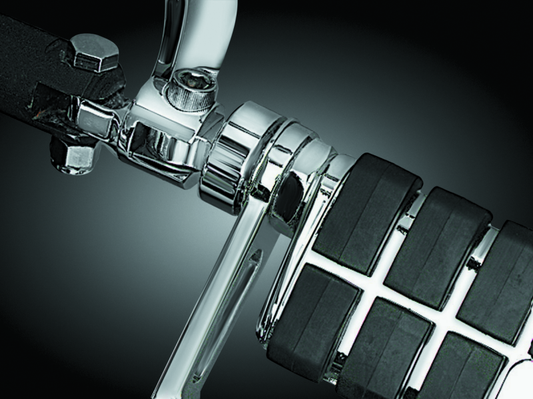 Kuryakyn 1-1/4 Inch Stirrup Heel Rest Extenders Chrome for Harley-Davidson