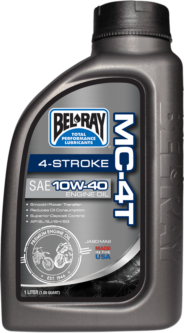 BEL-RAY MC-4T Mineral Oil 10W-40 Engine Oil - 1 Quart, Part Number 99401-BT1LA - Kelly Motorsports