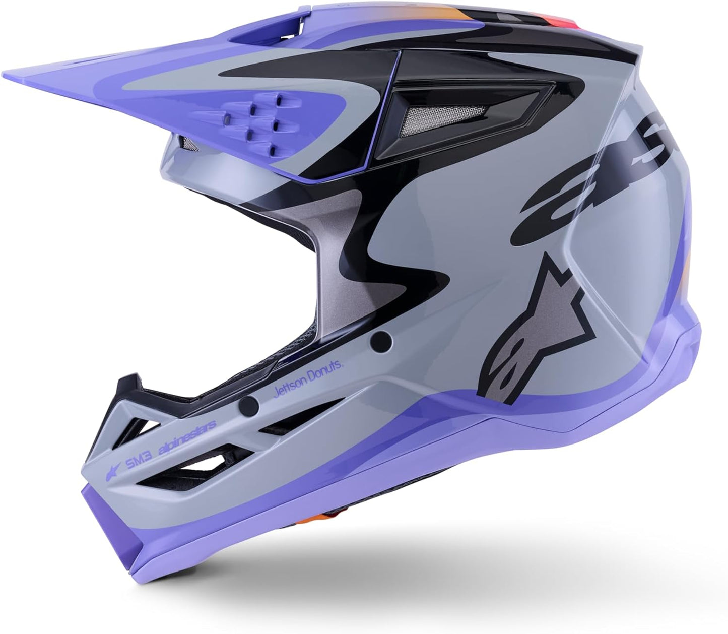 Alpinestars Jettson SM3 Helmet Adult/Youth Grey/Purple/Black Glossy