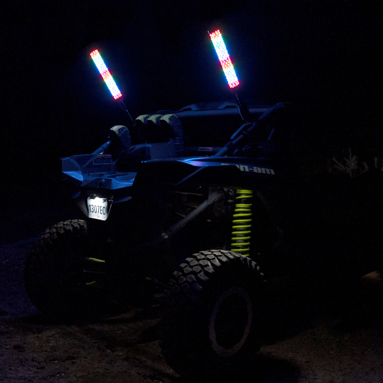 BRITE-LITES Super Chunk 1' Whip Light Pair - Model BL-WPCKIT1 with Bluetooth Music Sync and Multiple Colors - Kelly Motorsports