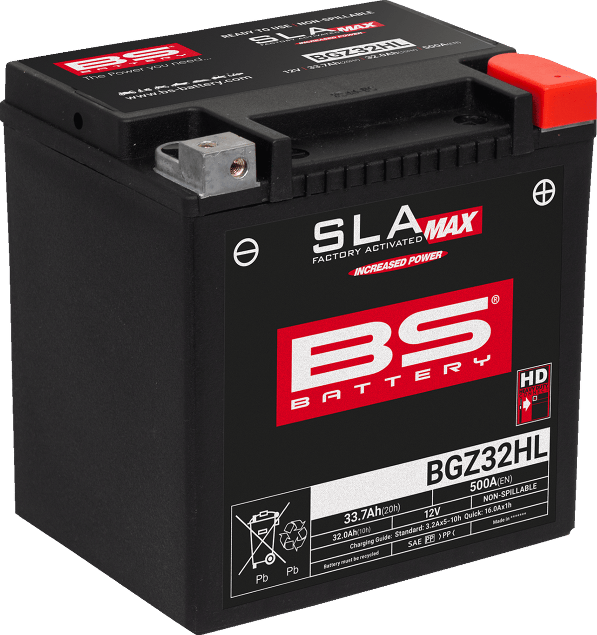 BS BATTERY BGZ32HL (GYZ) 300935 Sealed Maintenance-Free Battery for Automotive and Marine Use - Kelly Motorsports