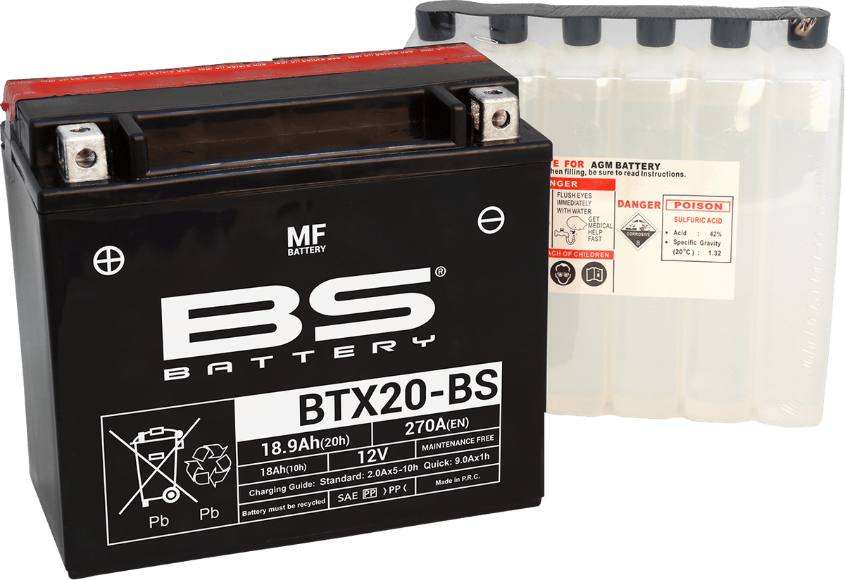 BS BATTERY BTX20-BS (YTX) Maintenance-Free Sealed Lead Acid Battery - Part 300611 - Kelly Motorsports