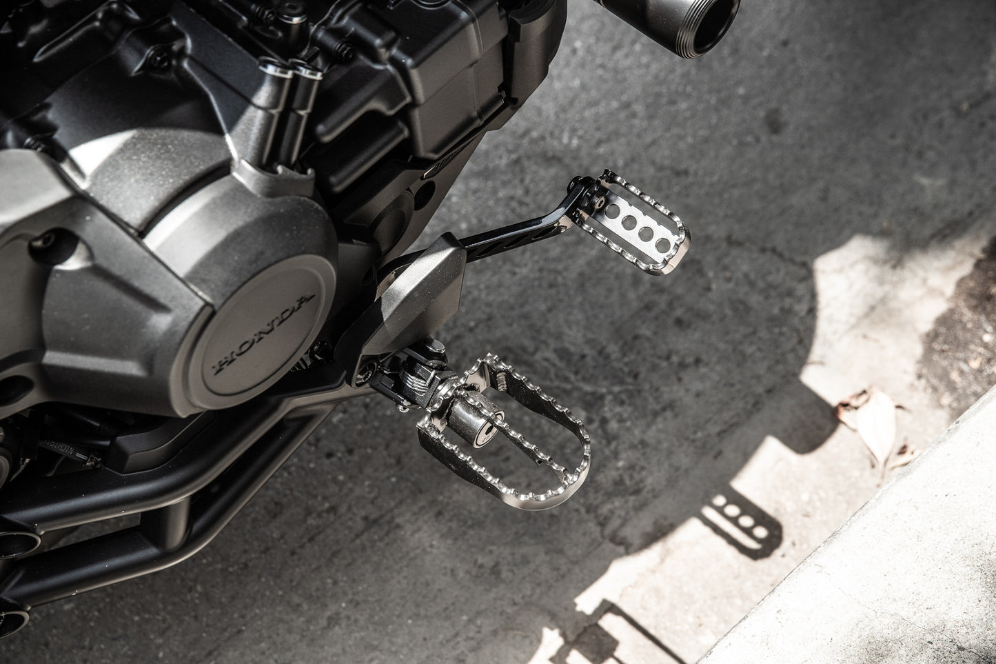 Burly Brand B13 - 1201B MX Style Passenger Foot Pegs for Honda Rebel 1100 - Kelly Motorsports