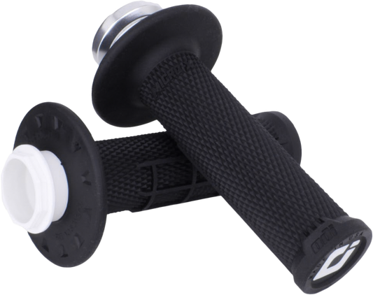 ODI Micro X Lock-On Grips Half Waffle Black/Silver (Part Number H36MXB)