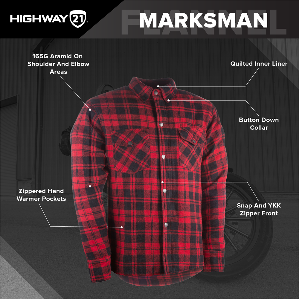 Highway 21 Marksman Flannel Black/Grey Lg