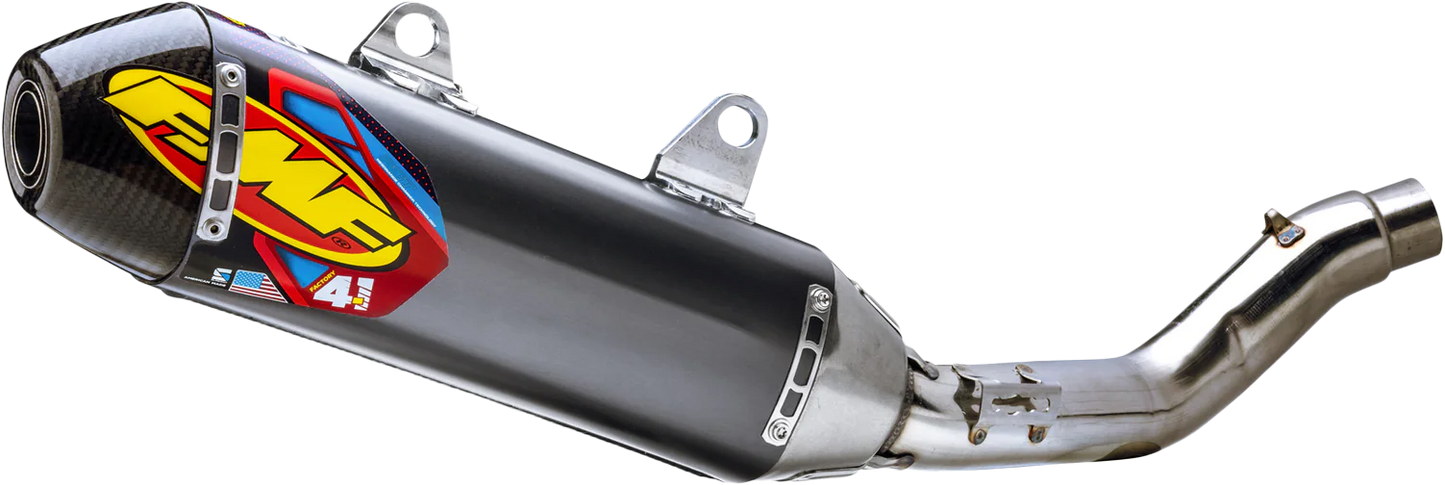 FMF 4.1 RCT Aluminum Stainless Steel Slip-On Exhaust with Carbon Cap for Kawasaki