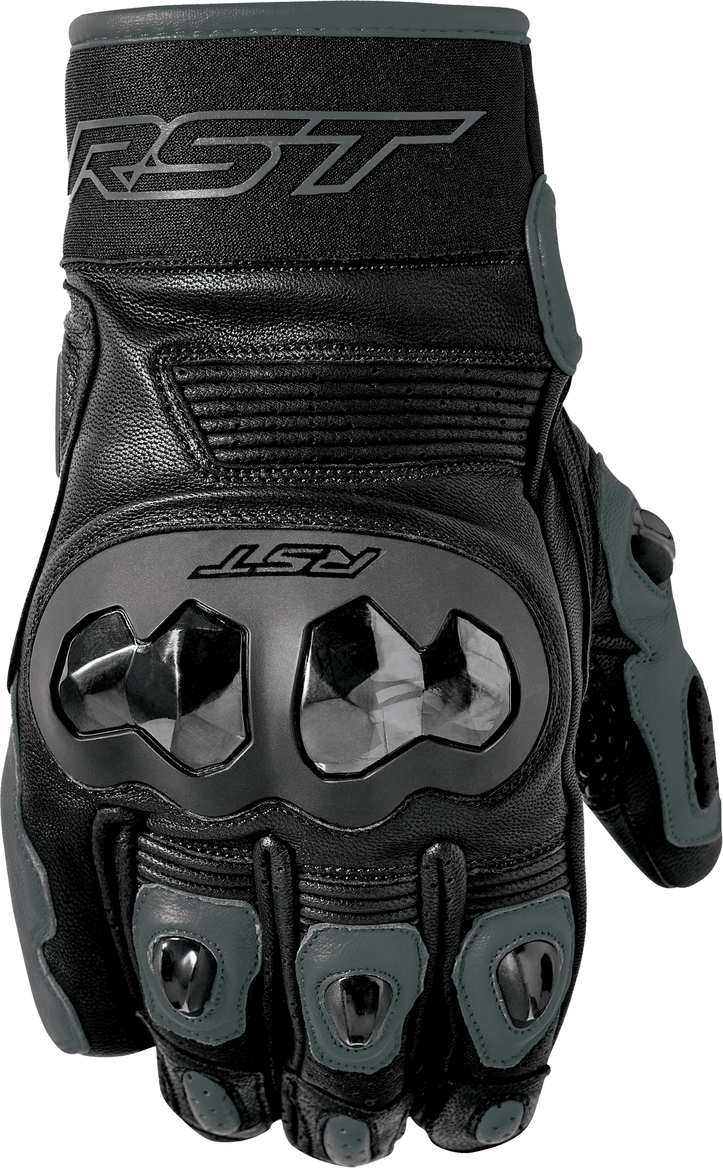 RST Freestyle 3 D3O Black Leather Motorcycle Gloves - Level 1 KP CE Certified, Men's Size 2XL