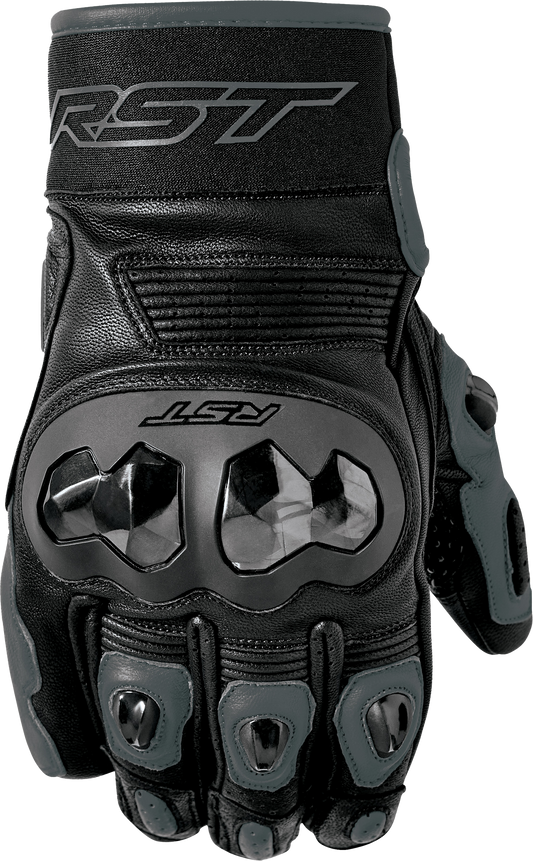 RST Freestyle 3 D3O Leather Motorcycle Gloves - Level 1 KP Certification, Black, Extra Small