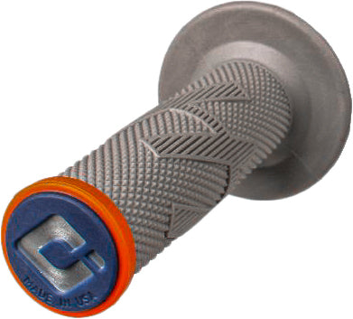 ODI Emig Pro V2 Lock-On Grip Grey/Orange – Signature MX Motorcycle Handlebar Grip with Soft Compound and Aluminum Reinforced Ends