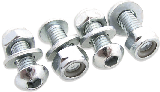 BOLT License Plate Bolts and Nuts Kit - Zinc Plated Steel, 4-Piece Set