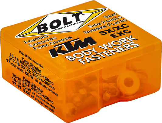 BOLT Full Plastic Fastener Kit for KTM 150 XC-W, 350 EXC-F, 350 XCF-W & More - OEM Match Fasteners and Bushings