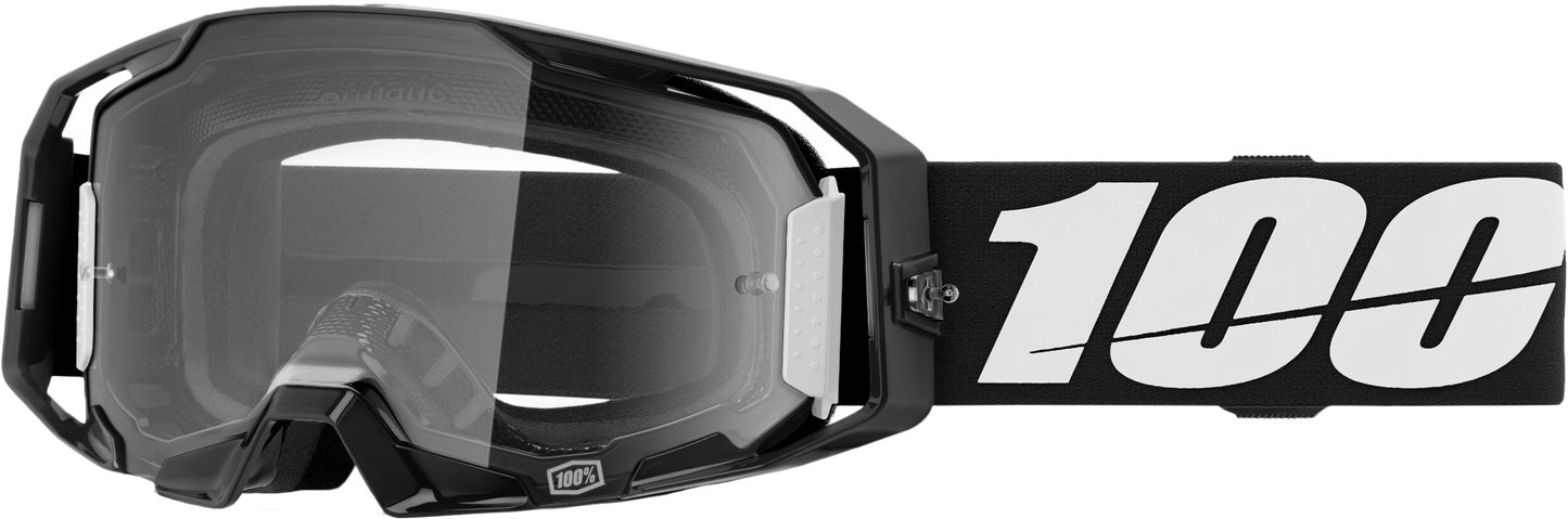 100-Percent Armatic Goggle Black Clear Lens - MX Racing Performance and Quick-Release Technology