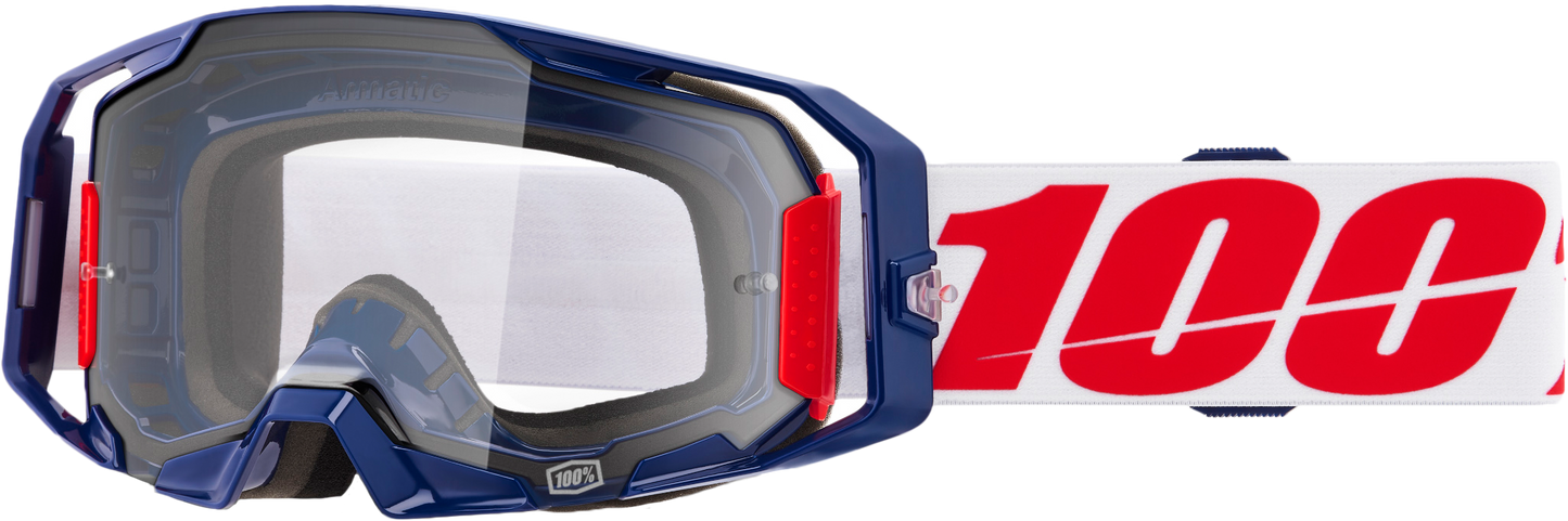 100-Percent Armatic Goggle Mach Z Clear Lens – High-Impact MX Goggles with Quick-Release System