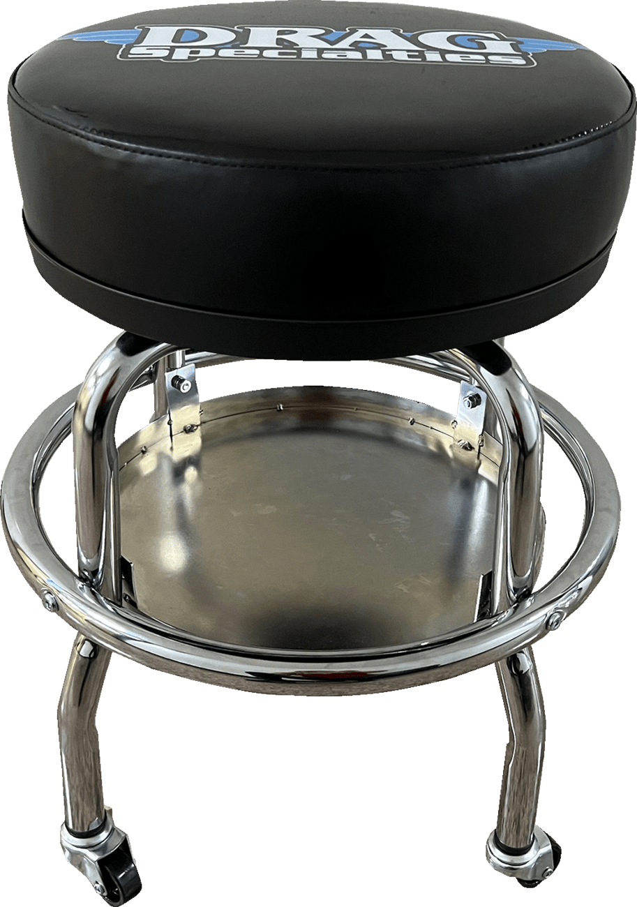 DRAG SPECIALTIES Mechanic Bar Stool X80-6030D with Chrome Plated Pedestals, 22-inch Height - Kelly Motorsports