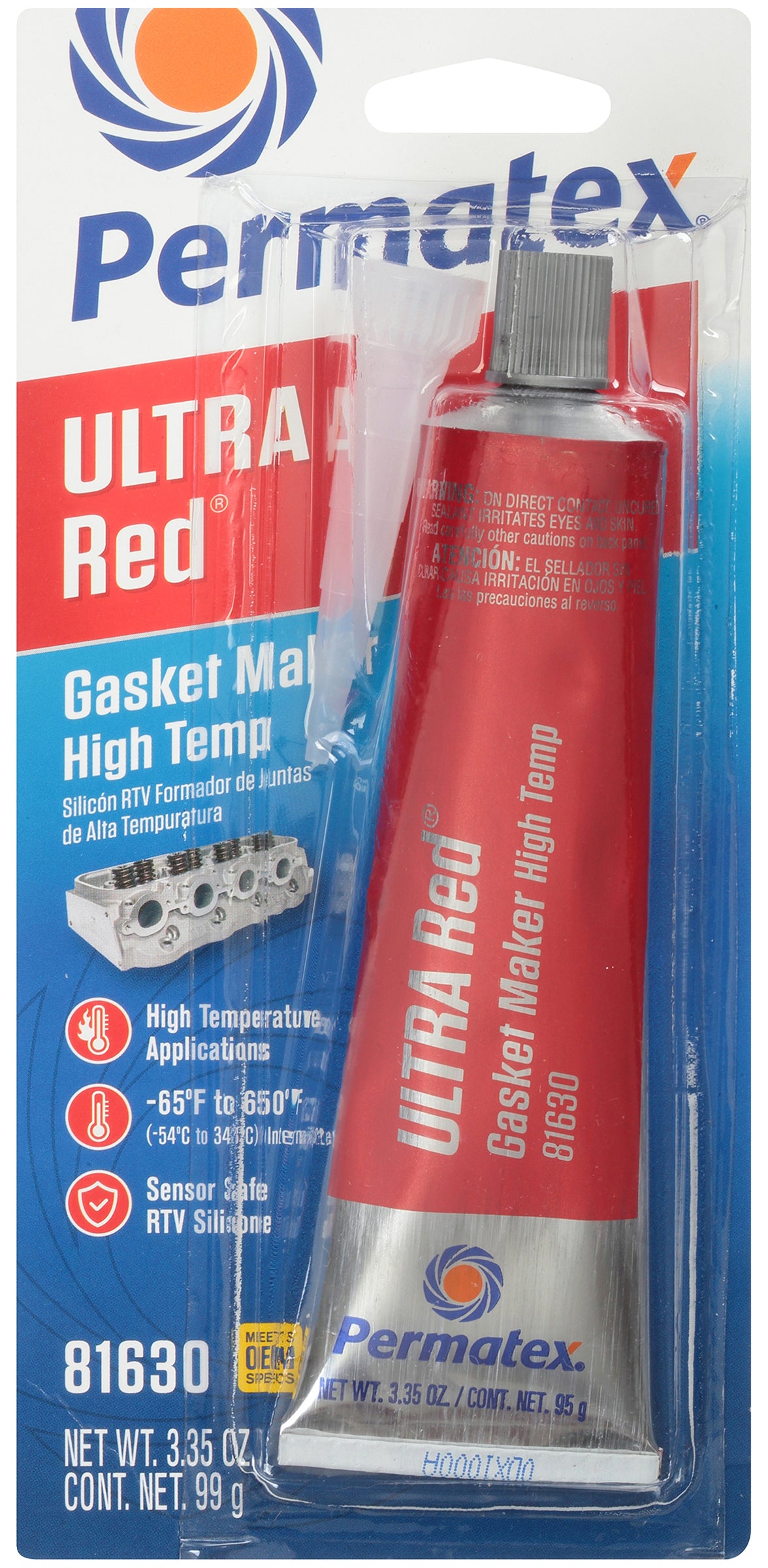 Permatex Ultra Red RTV Silicone Sealant 3.35 oz – High-Temperature Gasket Maker and Dressing