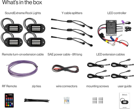 Ecoxgear Sound Extreme Rock Lights 24 LED 4-Pack w/Controller