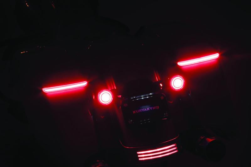 Kuryakyn Tracer LED Rear Turn Signal Inserts with Red/Red Smoke Lens for Harley Davidson Models