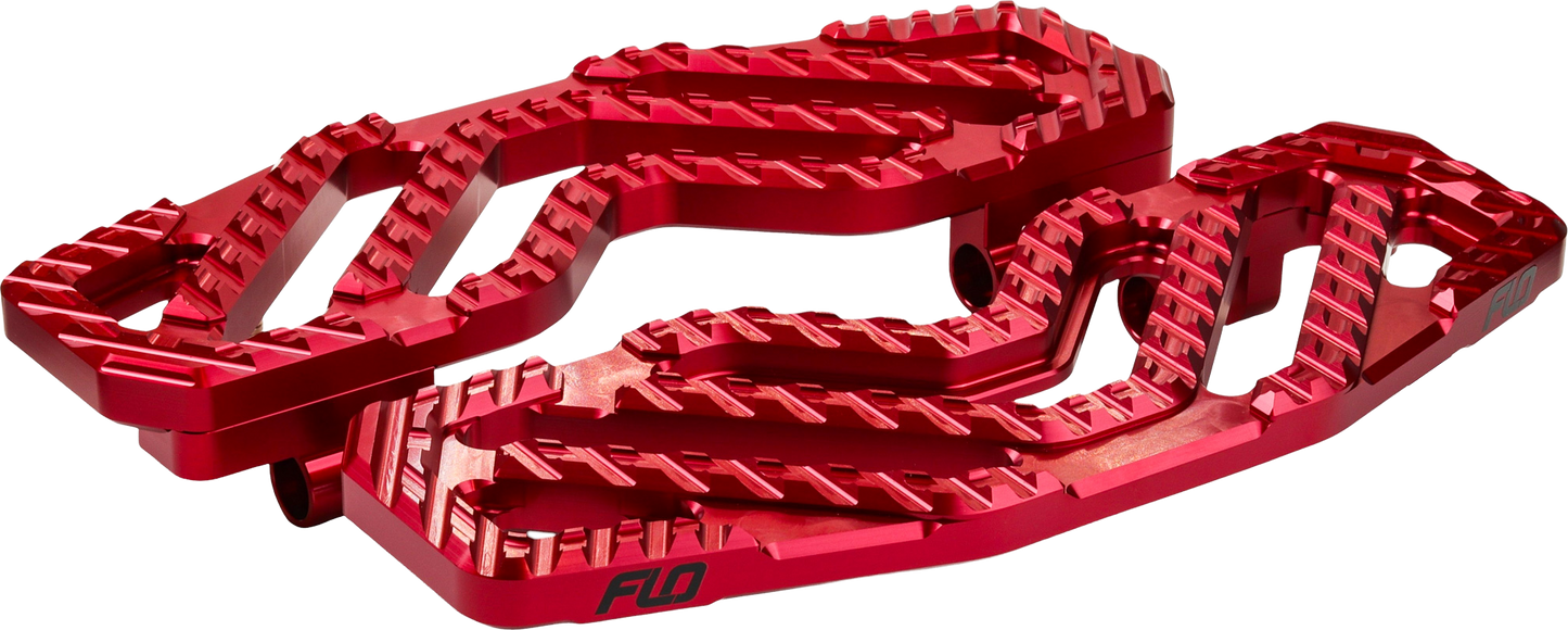 FLO MOTORSPORTS Savage Floorboards Red V-800V5R for Enhanced Motorcycle Control