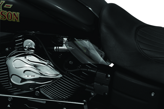 Kuryakyn Saddle Shields Heat Deflectors for Harley Davidson Dyna Models (2004-2006) with Smoke Reflective Tint