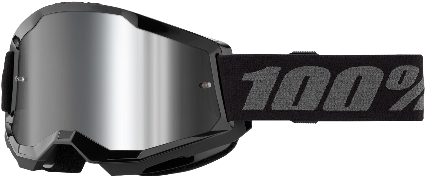 100-Percent Strata 2 Junior Goggle Black Mirror Silver Lens - Youth MTB and MTB Goggles
