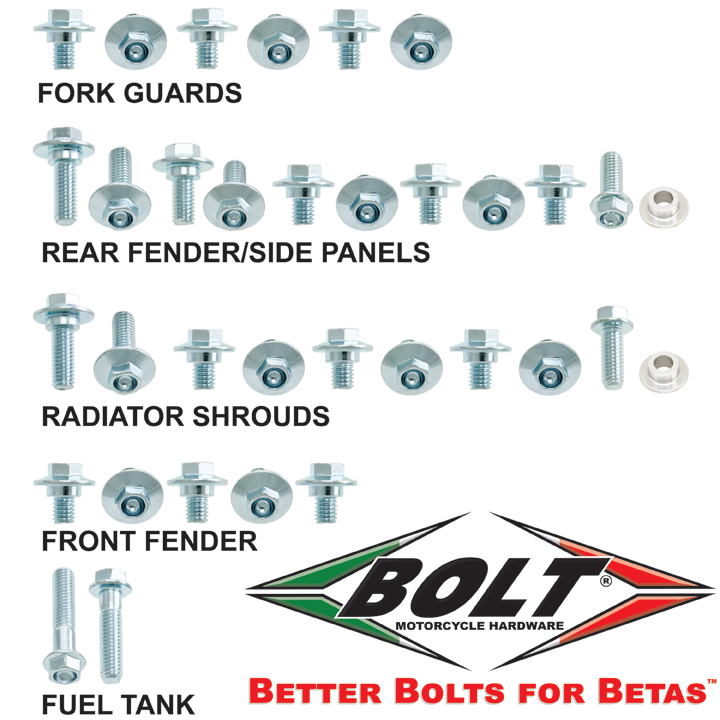 BOLT Full Plastic Fastener Kit for Beta Rr/Rr S/Rs/Xtrainer - OEM Quality Fasteners for 2015-2016 Models