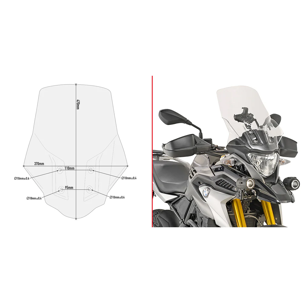 GIVI D5126ST Windshield for BMW - Clear, Smoke, or Matte Black Replacement