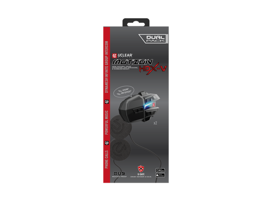 UCLEAR Motion HDX-V Dual Kit Helmet Audio System with Crash Detection and Long Battery Life