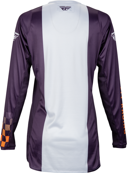 Fly Racing Women's Lite Jersey Deep Purple, White & Neon Coral Medium