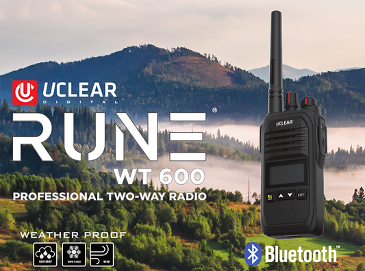 UCLEAR Rune Wt 600 Two-Way Radio with Bluetooth and NOAA Weather Alerts