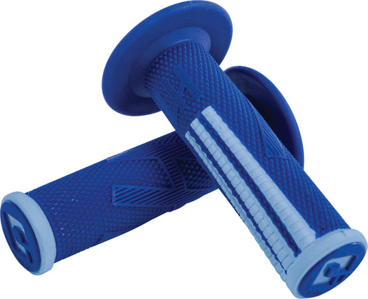 ODI Emig Pro V2 Lock-On Grip Blue/Light Blue - Signature MX Handlebars Grip for Motocross and Supercross