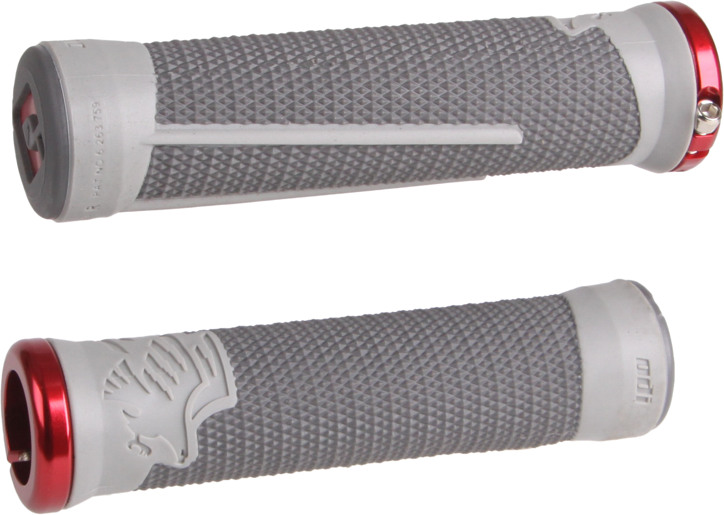 ODI Ag 2 MTB/BMX Grips Graphite and Cool Grey with Red - Part D35A2HG-R