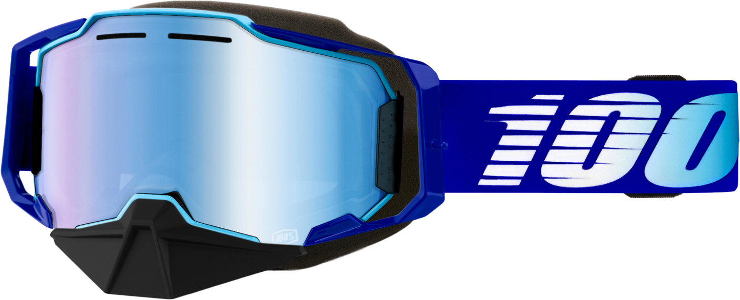 100-Percent Armega Snowmobile Goggle with Blue Mirror Lens - Model 50008-10008