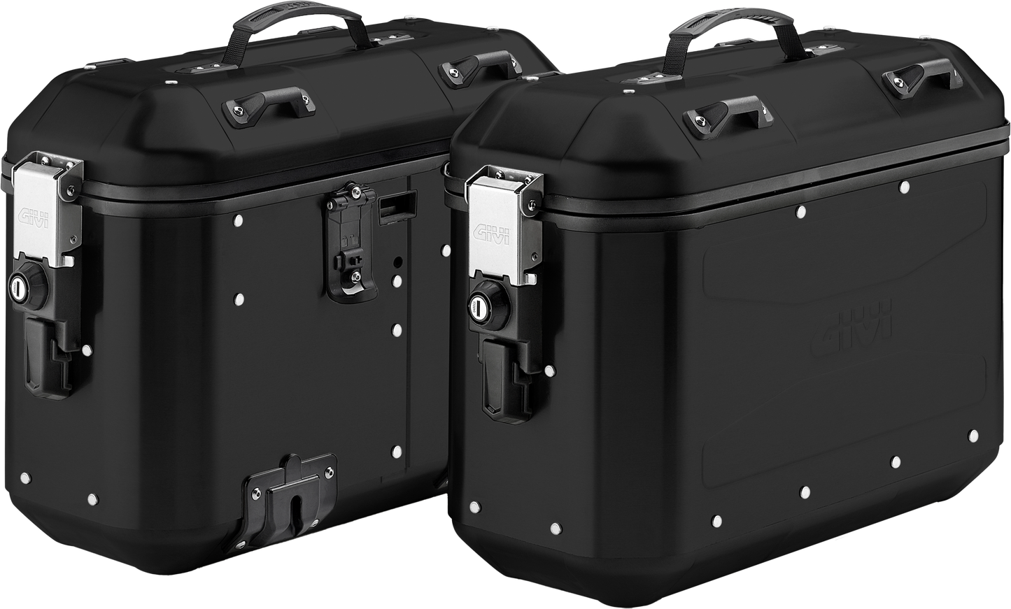 GIVI Dolomiti Monokey Side Case 36L Pair - Aluminum Finish, Compatible with Tubular Holders