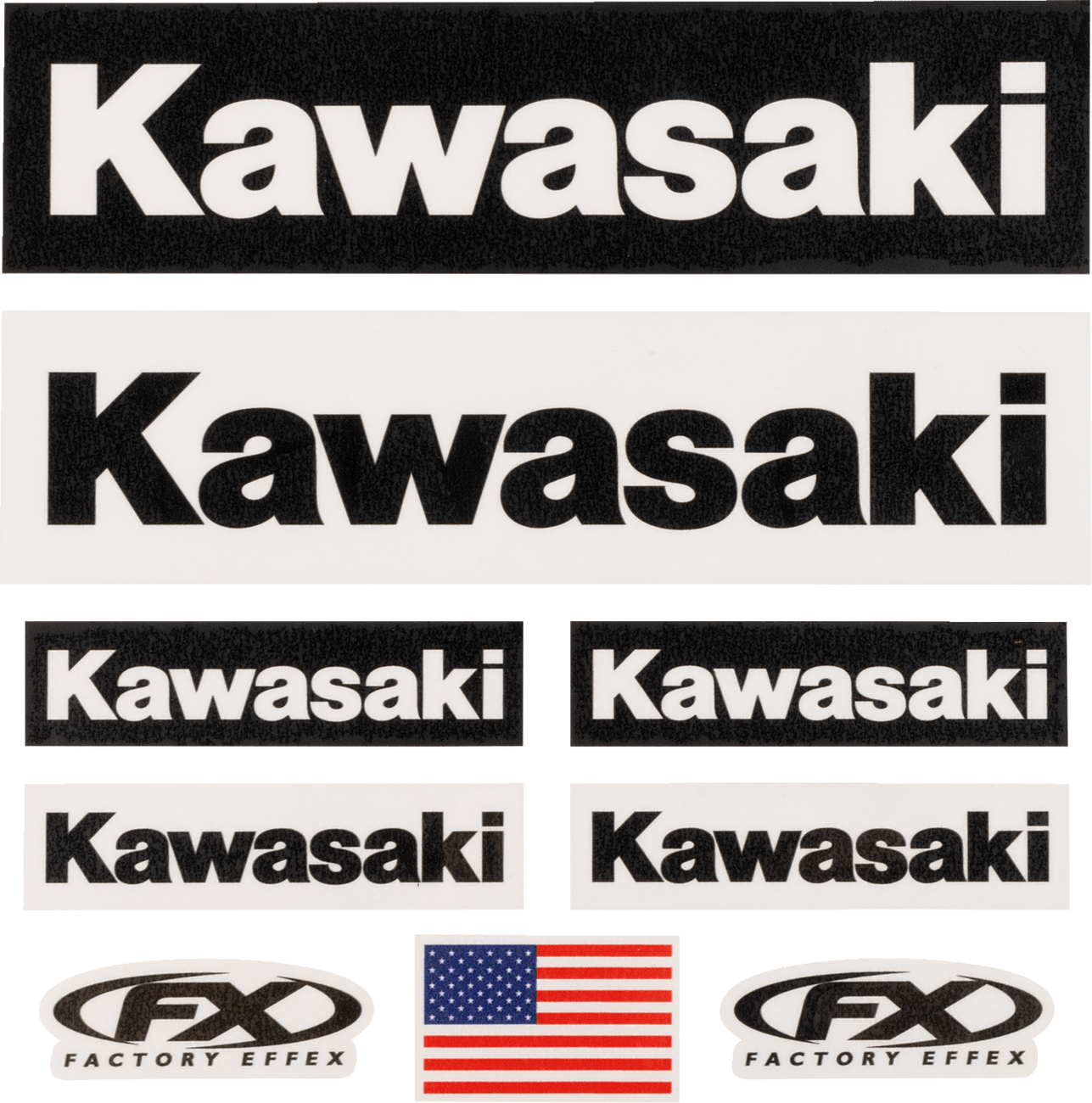Factory Effex Kawasaki 28-82100 Jersey Iron-On Kit - OEM Logo Transfers for Cycling Jerseys - Kelly Motorsports