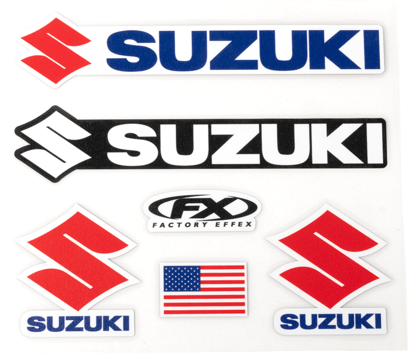 FACTORY EFFEX Suzuki Jersey Iron-On Kit - OEM Logo Transfers 10-9" - Kelly Motorsports