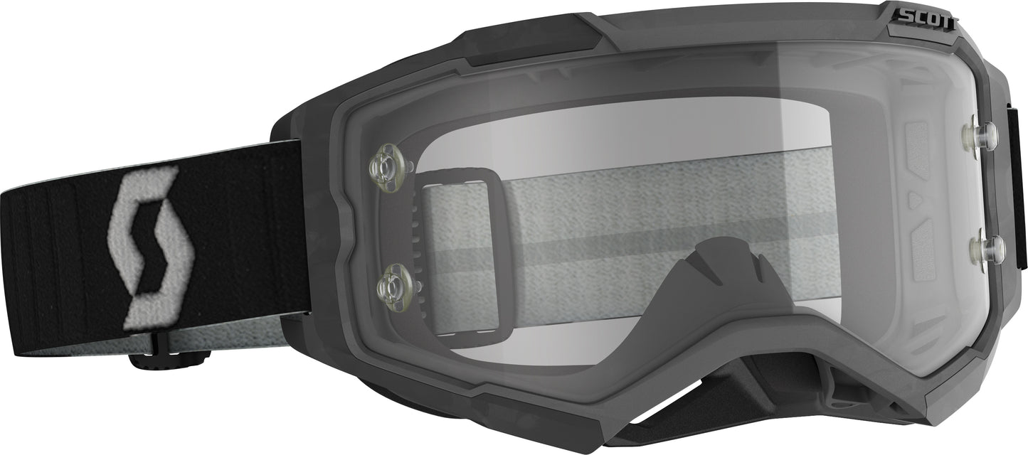 SCOTT Fury Goggle Black/Grey Clear Works Lens - High-Performance Motocross Goggles with Anti-Fog Technology