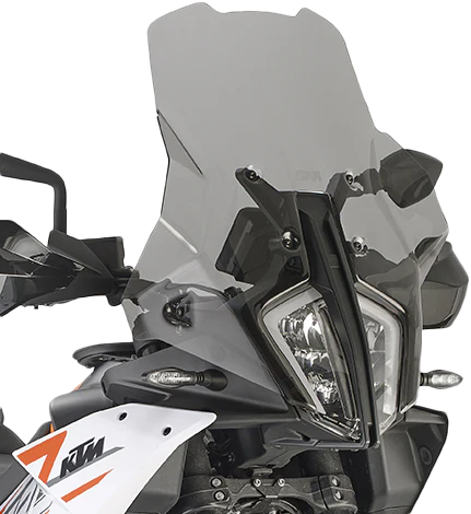 GIVI D7716S Smoke Windshield for KTM - Enhanced Wind Protection and Style