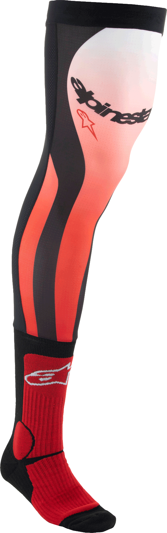 ALPINESTARS KNEE BRACE SOCKS BRIGHT RED/WHITE SM/MD