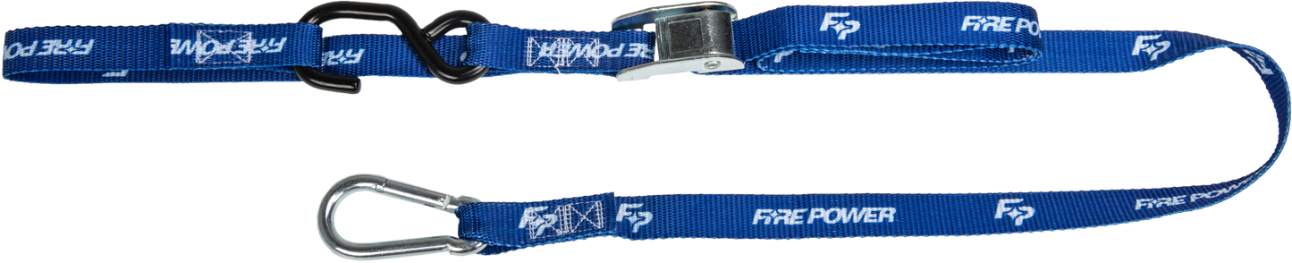 Fire Power 1 - Inch Tie Down Soft Tie Blue Pair – Heavy Duty Nylon Webbing with S - Hooks - Kelly Motorsports