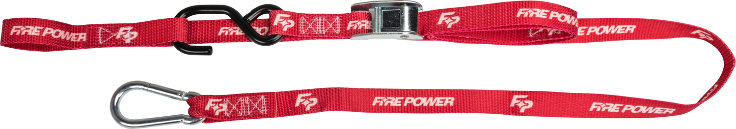 FIRE POWER 1 - Inch Tie Down Soft Tie Red, Pair - Kelly Motorsports