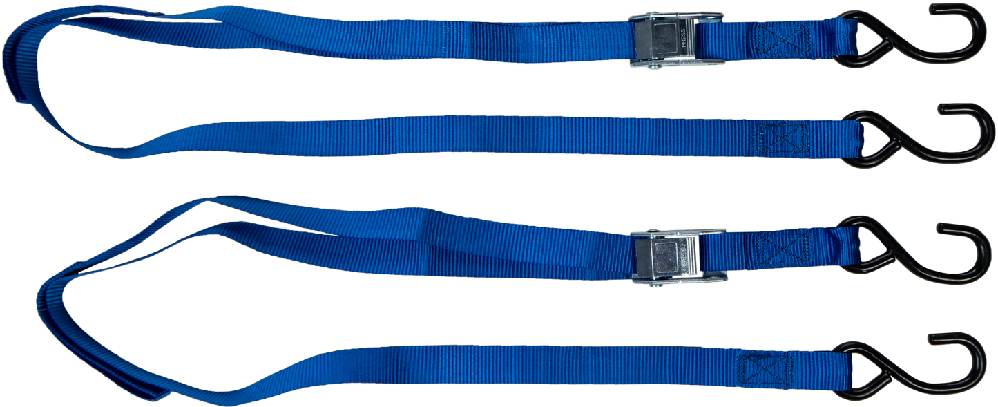 FIRE POWER 1 Inch x 6 Feet Tie Down Soft Tie Blue Pair - Kelly Motorsports