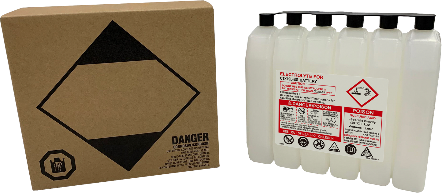 Fire Power 1050CC CTX Sealed Battery Electrolyte Pack for Maintenance - Free Batteries - Kelly Motorsports