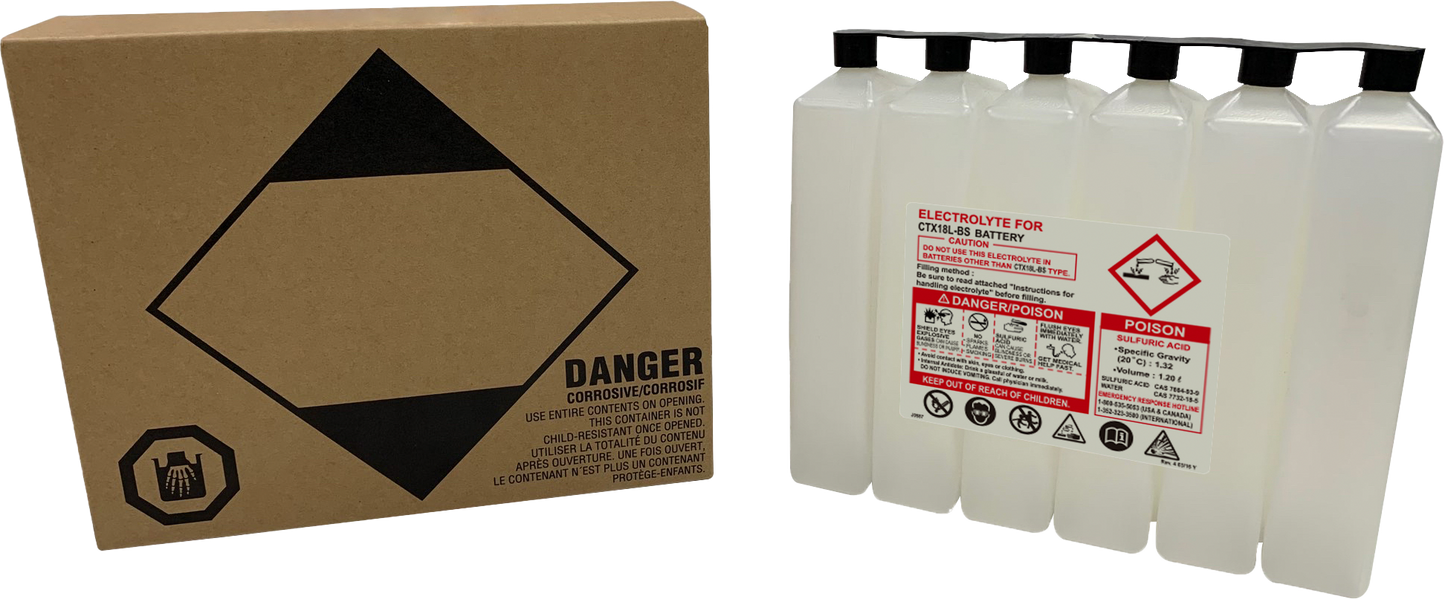 Fire Power 1200cc Sealed Battery Electrolyte Pack for Maintenance - Free Batteries - Kelly Motorsports