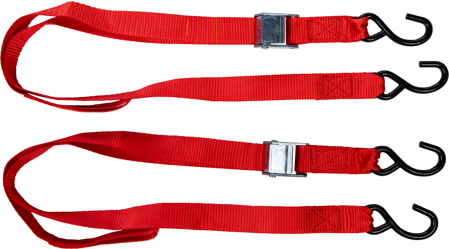 FIRE POWER 1.5 - inch x 6 - foot Tie Down Soft Tie Red, Pack of 2 - Kelly Motorsports