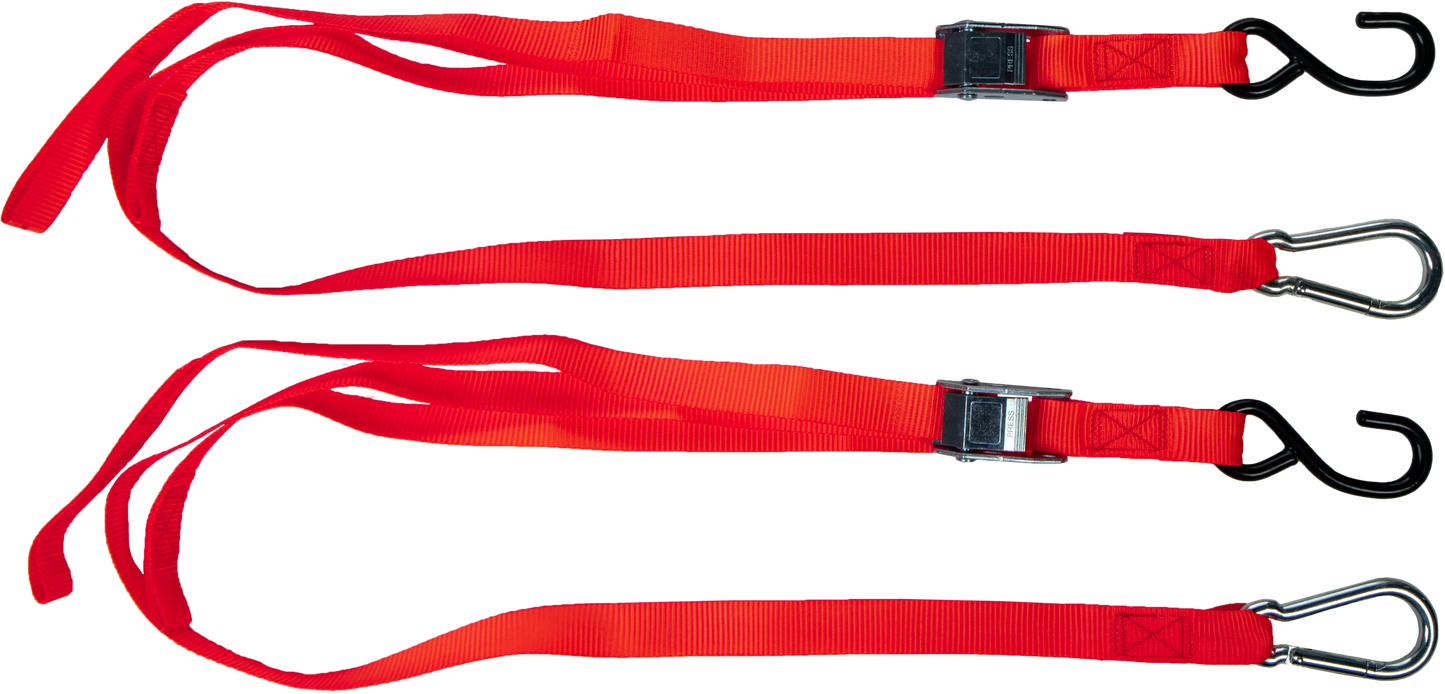 FIRE POWER 29 - 13017 1 - Inch x 6 - Foot Red Tie Down Straps, Pair - Kelly Motorsports