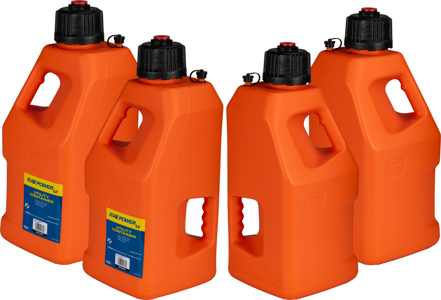 Fire Power 5 Gallon LC Utility Container Orange with Ergonomic Handles and Adjustable Vent - Kelly Motorsports