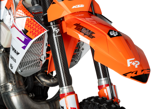 Fire Power Carbon Fiber Fork Shield Lower for 52mm x 10.2 inches Motorcycle Forks - Kelly Motorsports