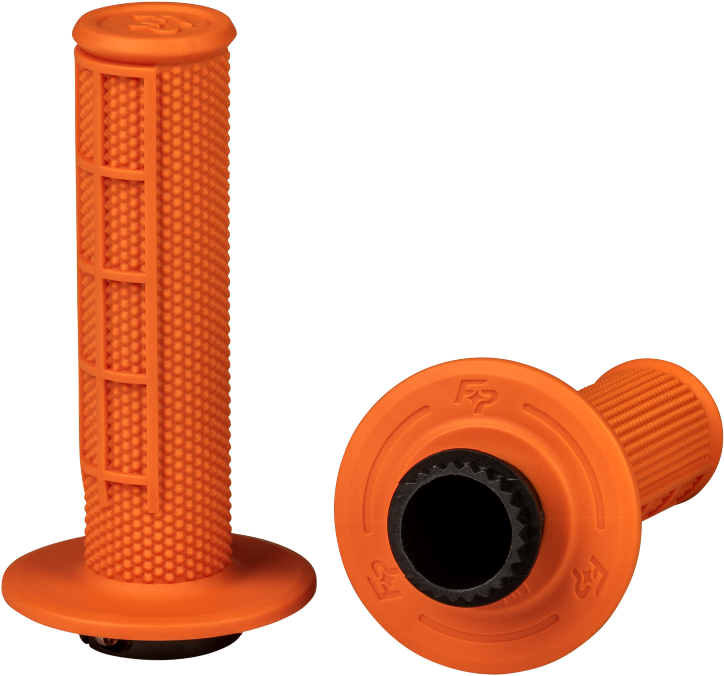 FIRE POWER Control MX Lock - On Grips Orange Half Waffle - Model 24 - 0207 - Kelly Motorsports