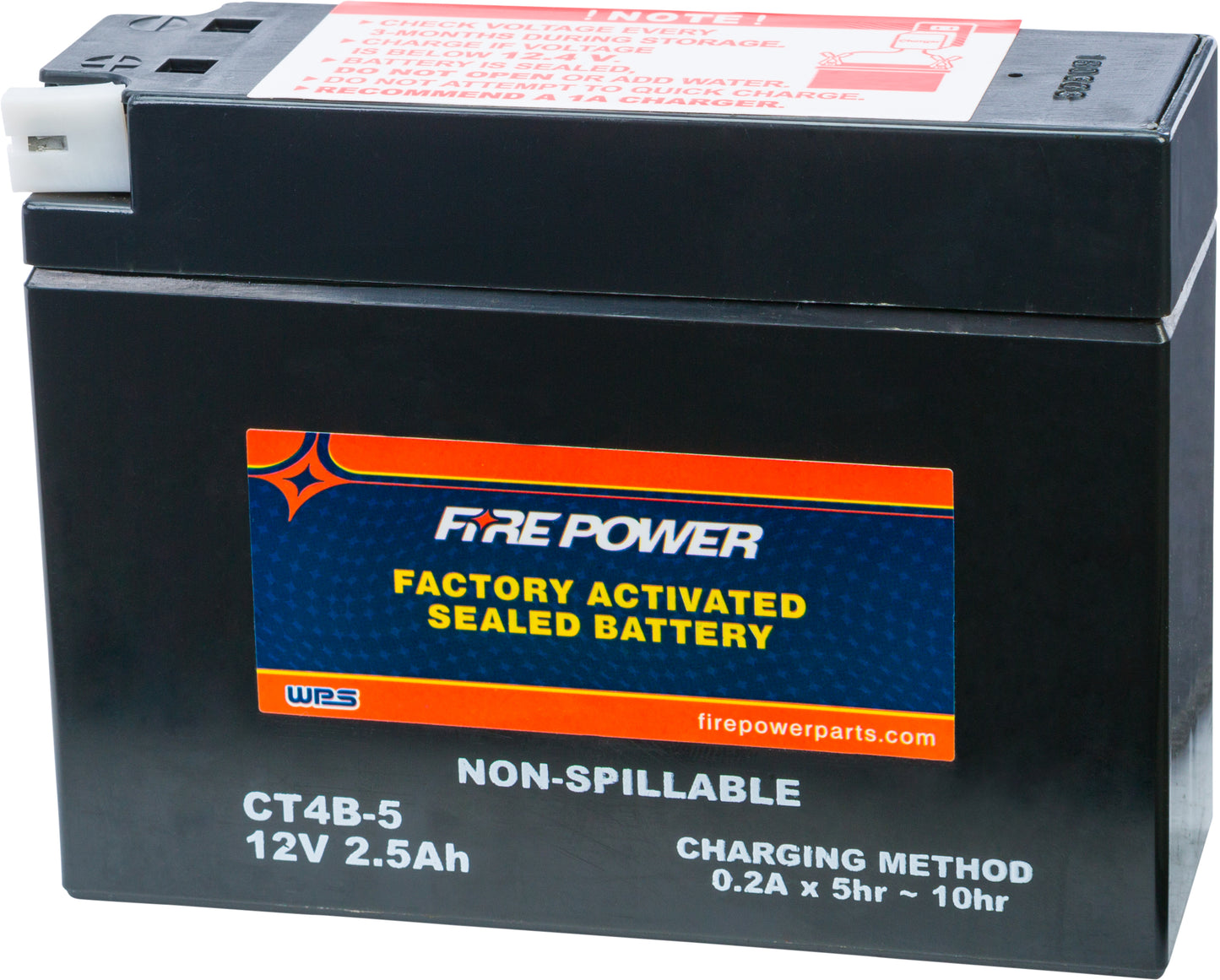 FIRE POWER CT4B - 5 Sealed Factory Activated Motorcycle Battery for Yamaha and Suzuki Models - Kelly Motorsports