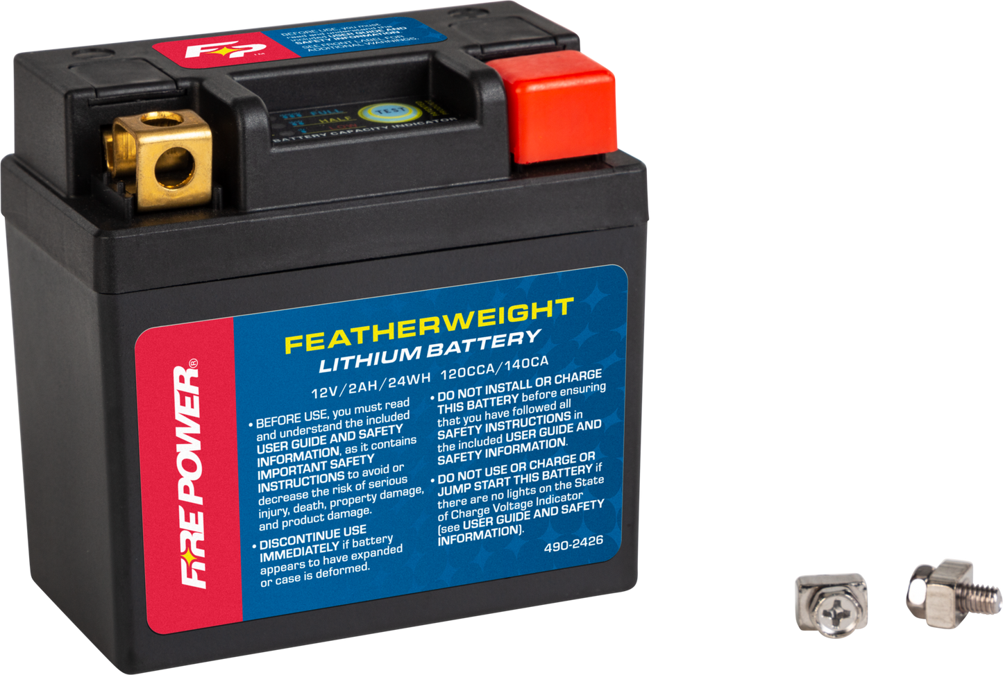 Fire Power Featherweight Lithium Battery HJ04L - FP - B - 12V 120 CCA 24Wh - Kelly Motorsports